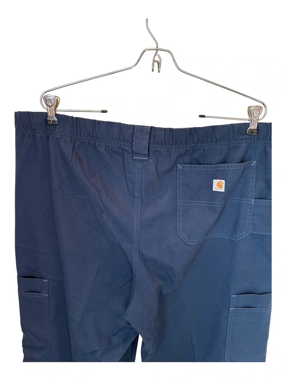 Carhartt Pants Men's L Navy Cargo Work Pants with Elastic Back LIKE NEW!
